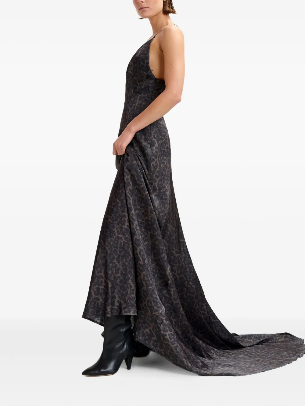Essentiel Antwerp Idont Leopard-print Maxi Dress In Blue
