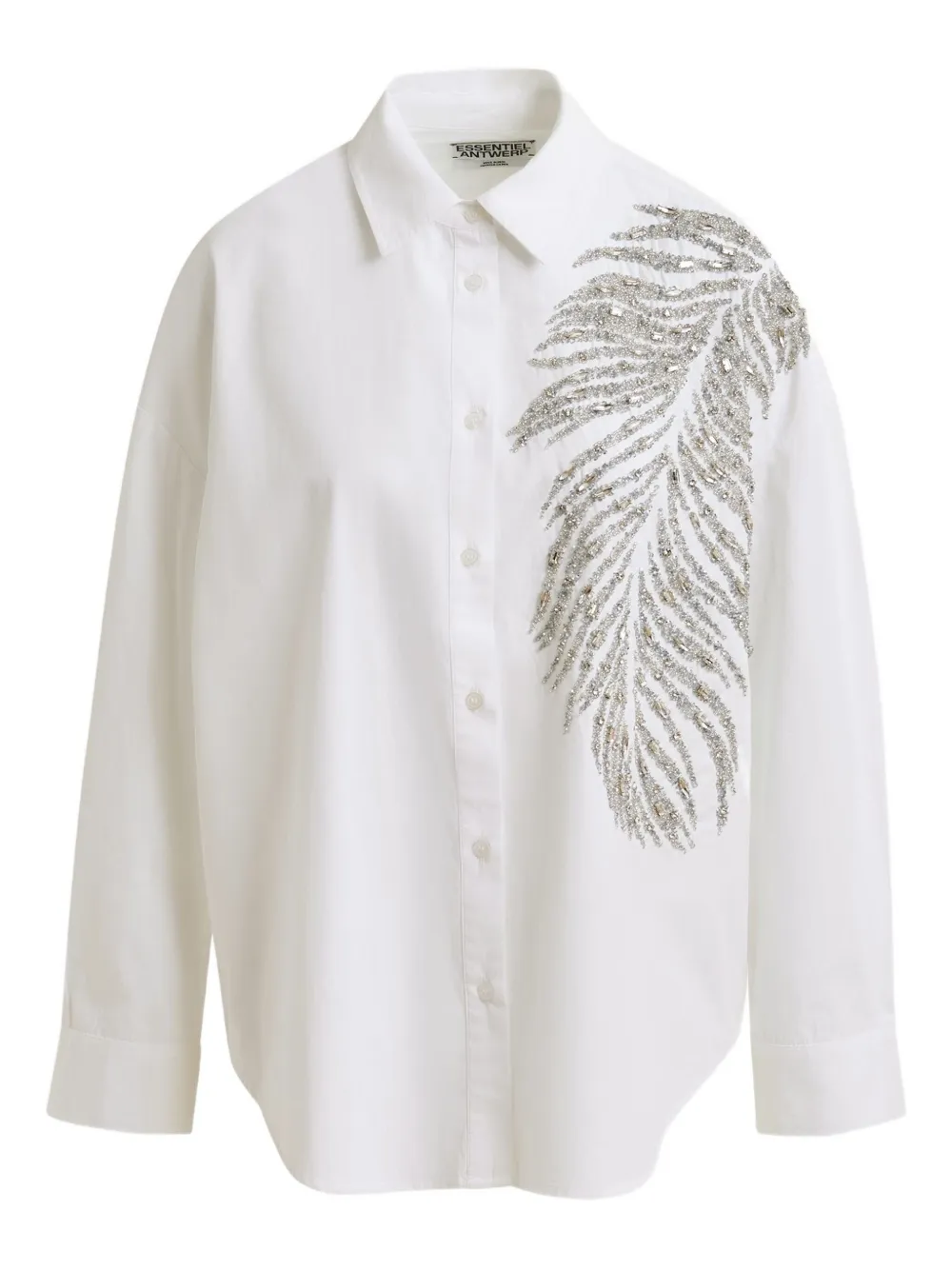 Essentiel Antwerp Iliza feather-detail shirt | White | Image 1