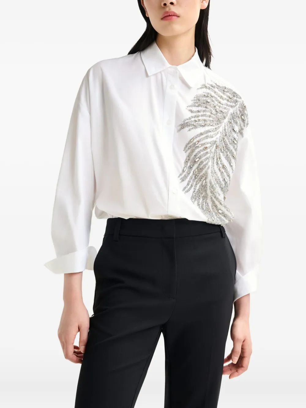 Essentiel Antwerp Iliza blouse met veren detail Wit