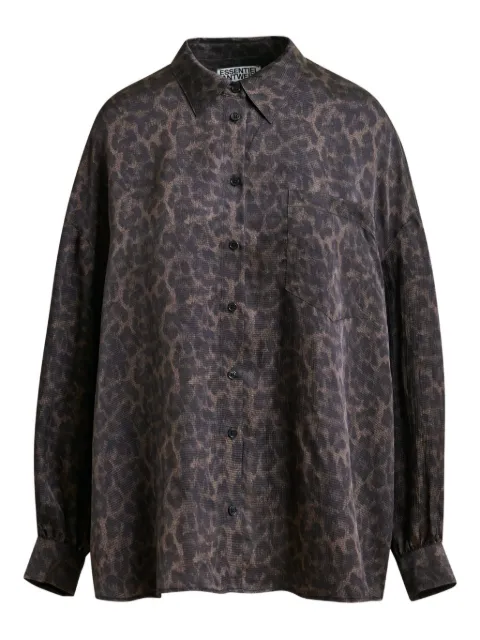 Essentiel Antwerp Ilorin leopard-print ruffled shirt