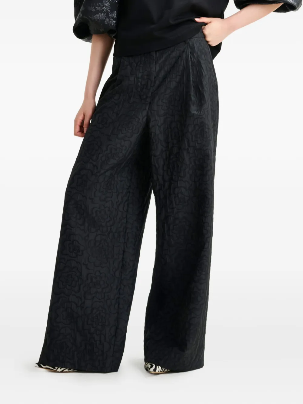 Essentiel Antwerp Instore Jacquard Pleated Trousers In Black