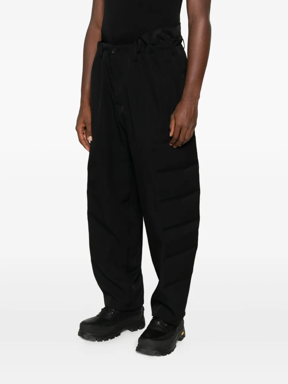 Yohji Yamamoto Broek met cargo zak Zwart