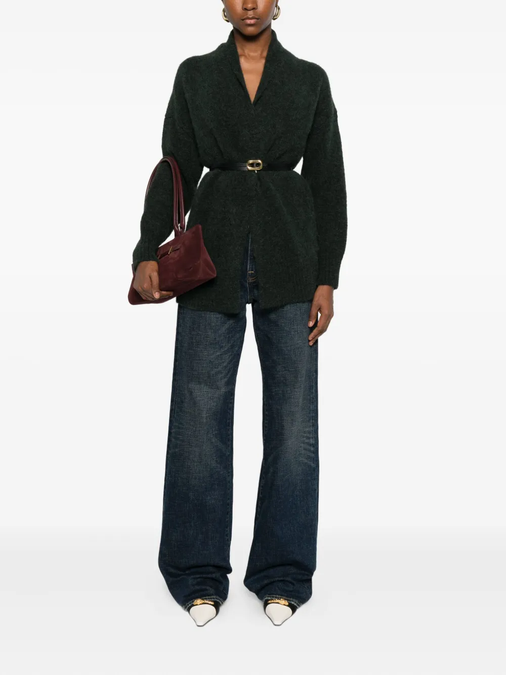 Susanne Bommer Cardigan Mit Schalkragen In Green