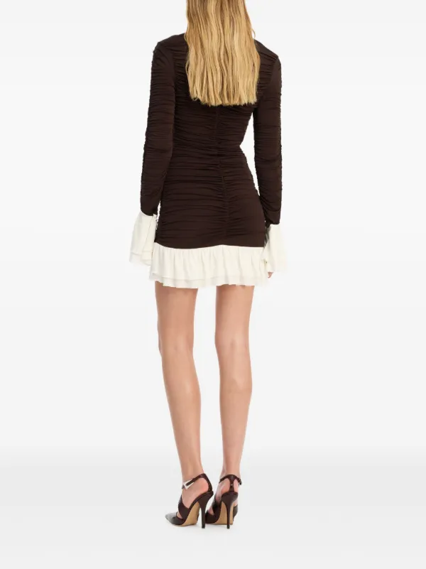 long sleeve brown long dress Women's Style Essence Long Sleeve Midi Dress in Brown