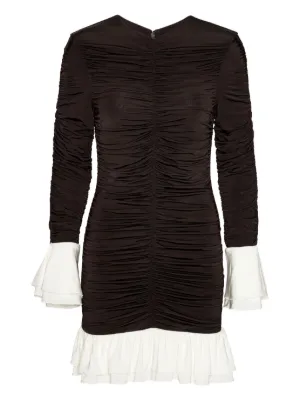 chinese dress ladies ISA Off The Shoulder Ruched Mini Dress • Shop American Threads Dresses Brown / L main image 1