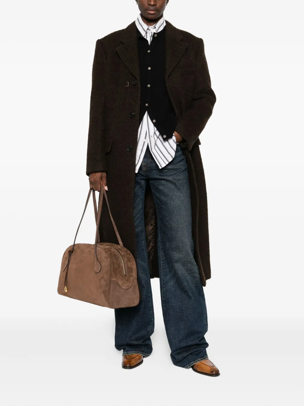 Dunst Wool Single-breasted Coat In Brown