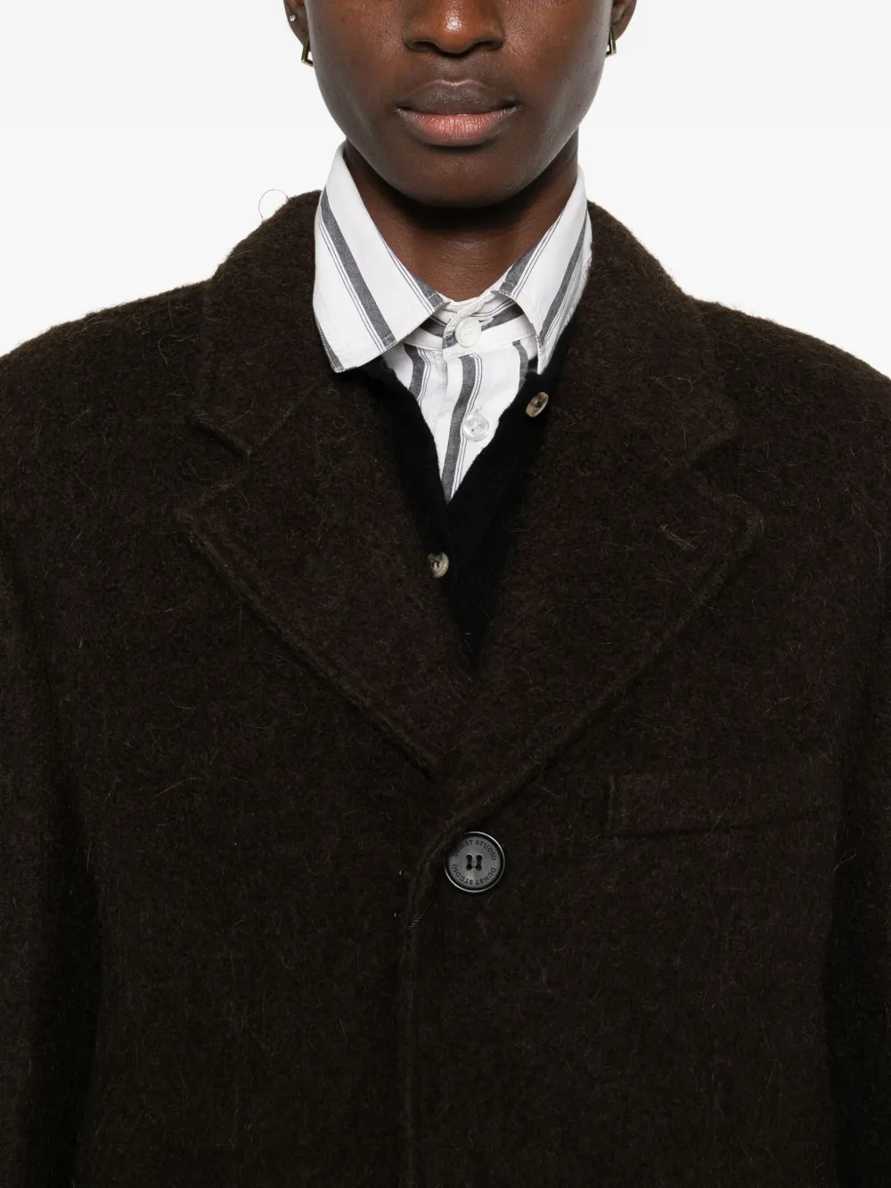 Dunst Wool Single-breasted Coat In Brown