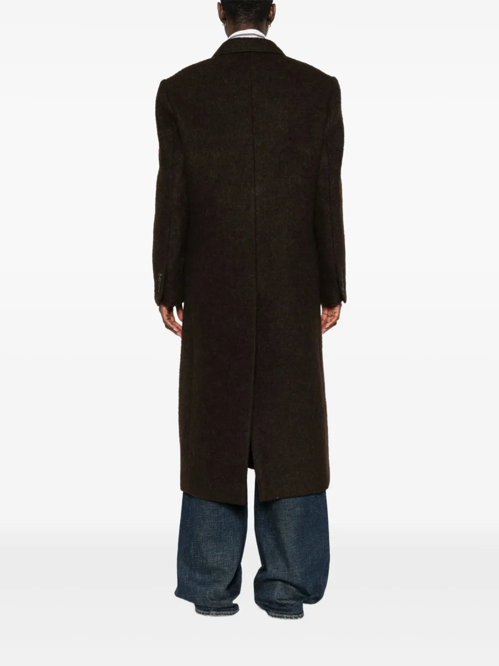 Dunst Wool Single-breasted Coat In Brown