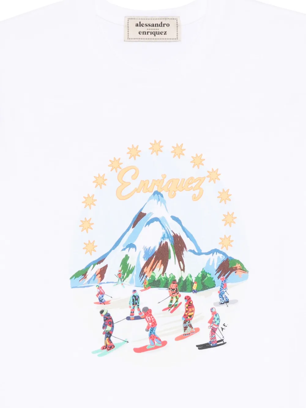 alessandro enriquez T-shirt met grafische print Wit