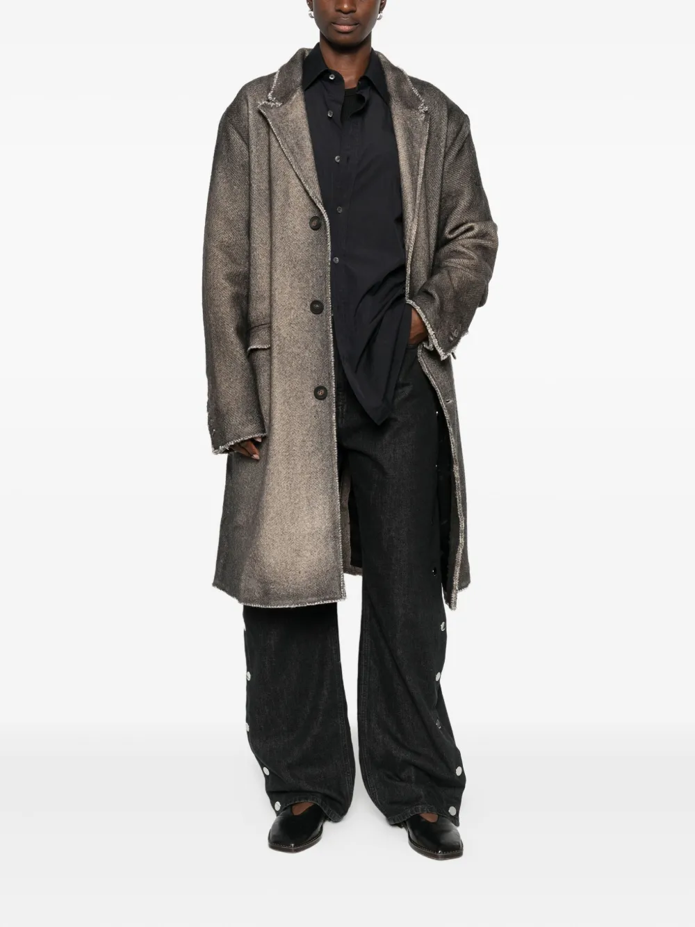 Avant Toi Wool Single-breasted Coat In Brown
