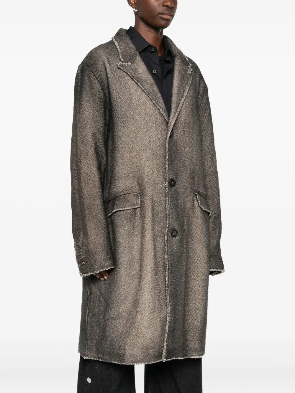 Avant Toi Wool Single-breasted Coat In Brown