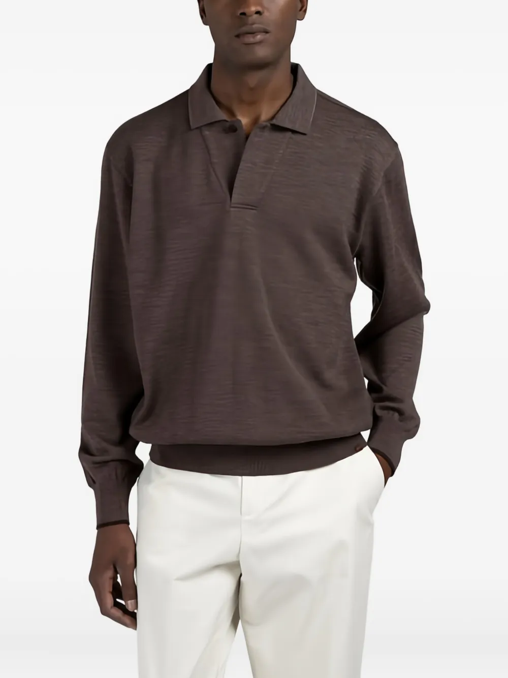 Paul & Shark long-sleeve polo shirt - Bruin