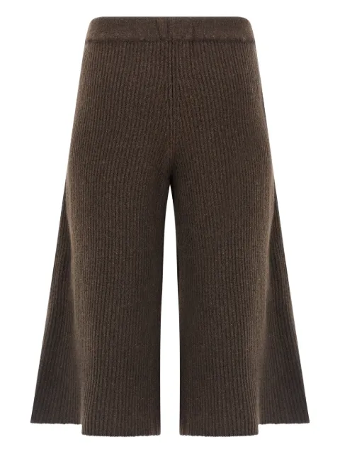 Nude ribbed cropped trousers