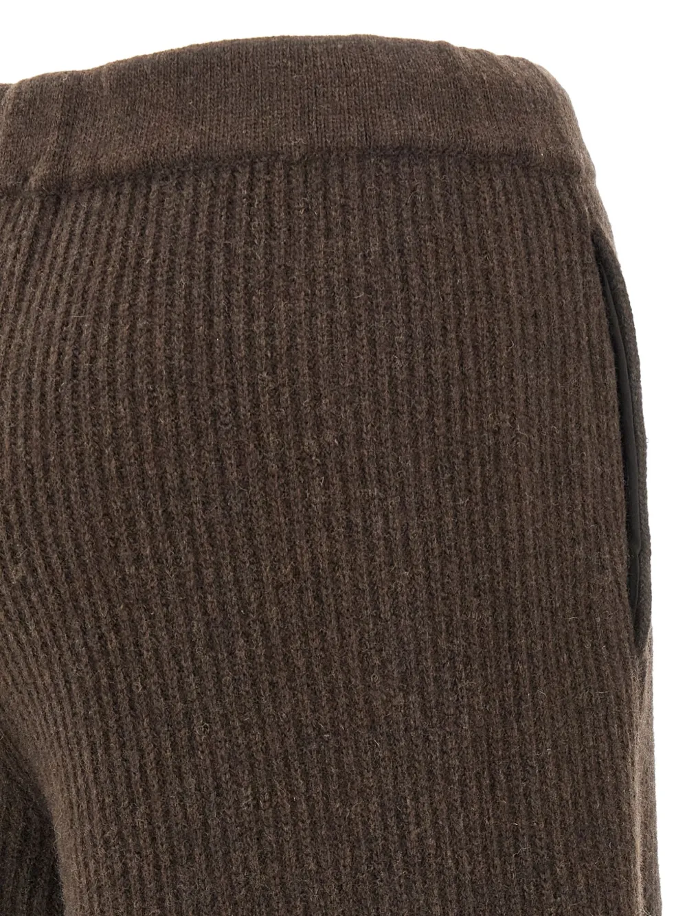 Nude Culotte Pants With Relaxed Silhouette And Side Pockets In Brown