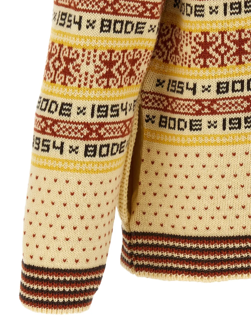 Bode Marzipan Wool Cardigan In Yellow