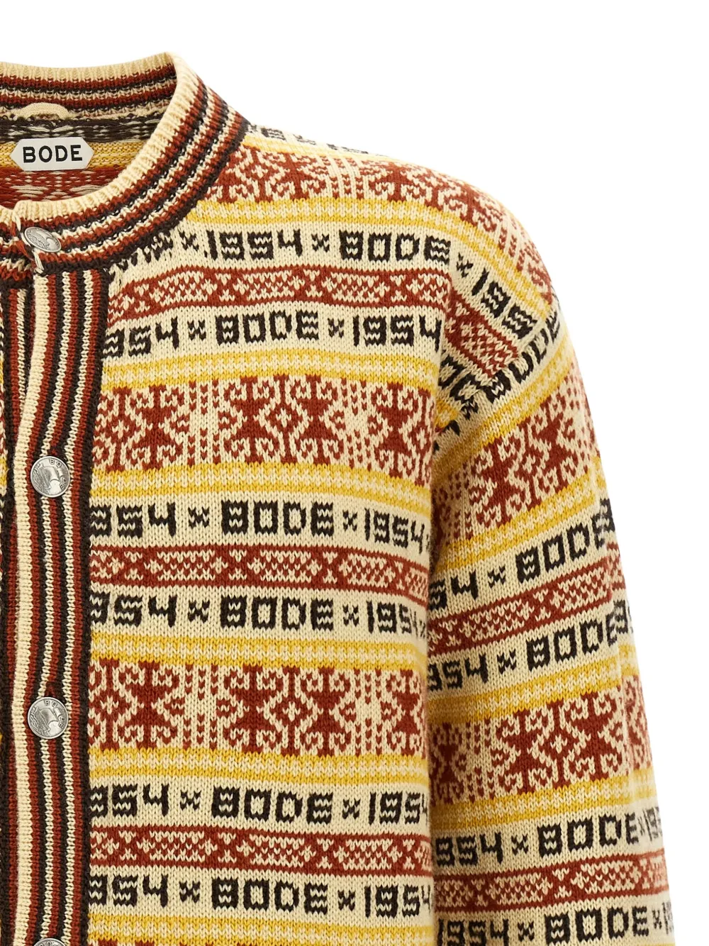 Bode Marzipan Wool Cardigan In Yellow