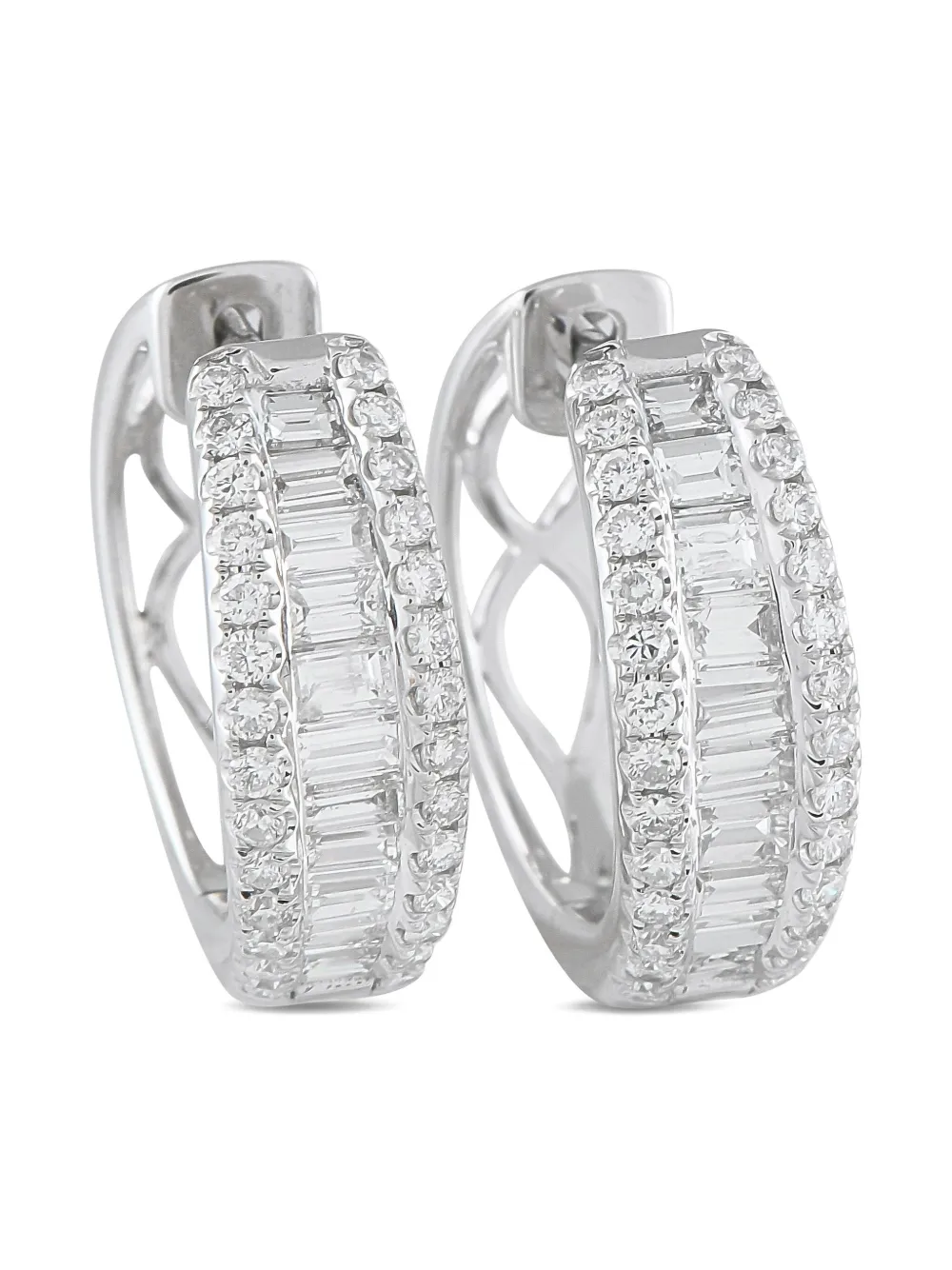 LB Exclusive 18K white gold diamond earrings | Silver | Image 1