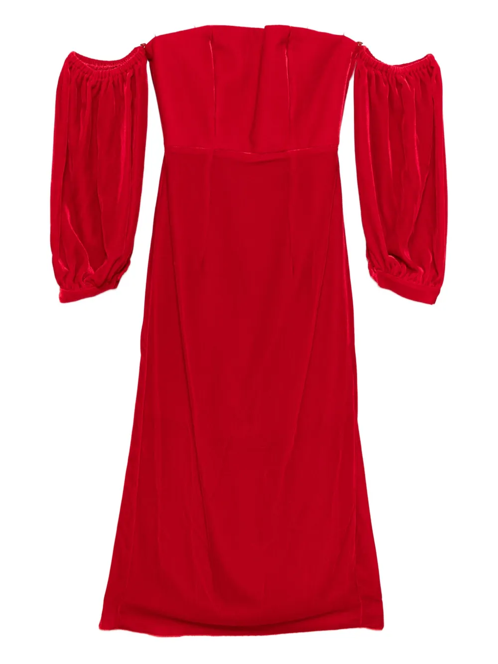 Forte Forte Abito con maniche a palloncino - Rosso