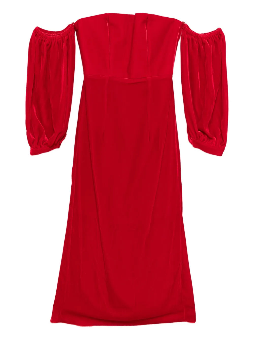 Forte Forte Bustier Puff-sleeve Dress In Red