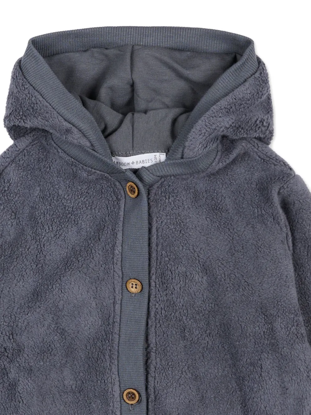 Bamboom Teddy Hooded Bomber Jacket In Gray