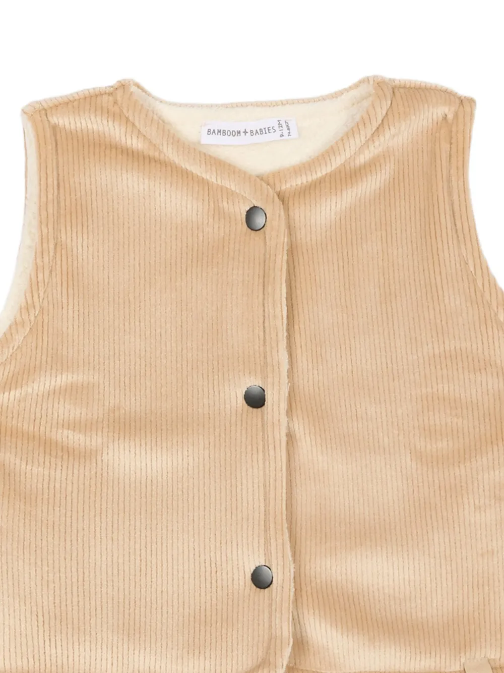 Bamboom Omkeerbaar ribfluwelen gilet Beige