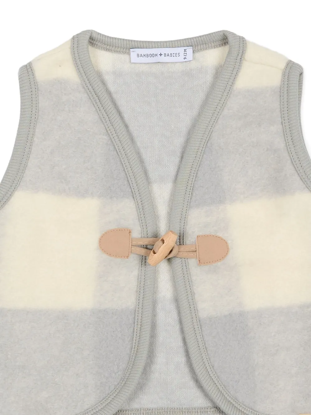 Bamboom Checked Toggle-fastening Gilet In Gray