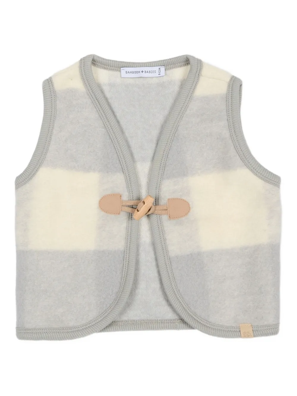Bamboom Checked Toggle-fastening Gilet In Gray