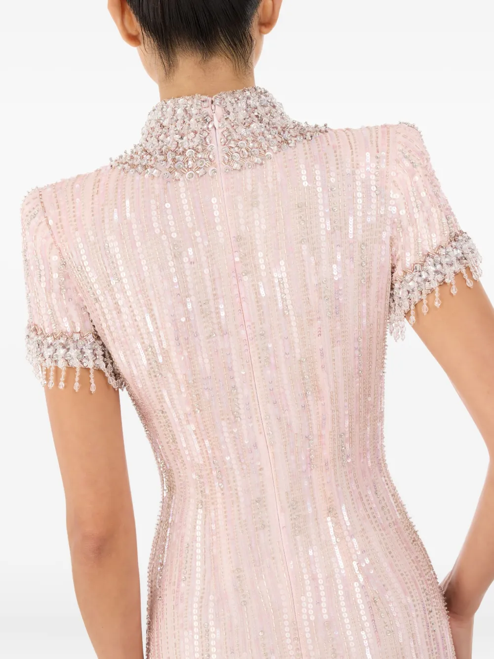 Jenny Packham Madeleine Beaded Maxi Dress In Pink