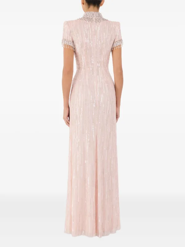 Jenny Packham Madeleine Beaded Maxi Dress - Pink