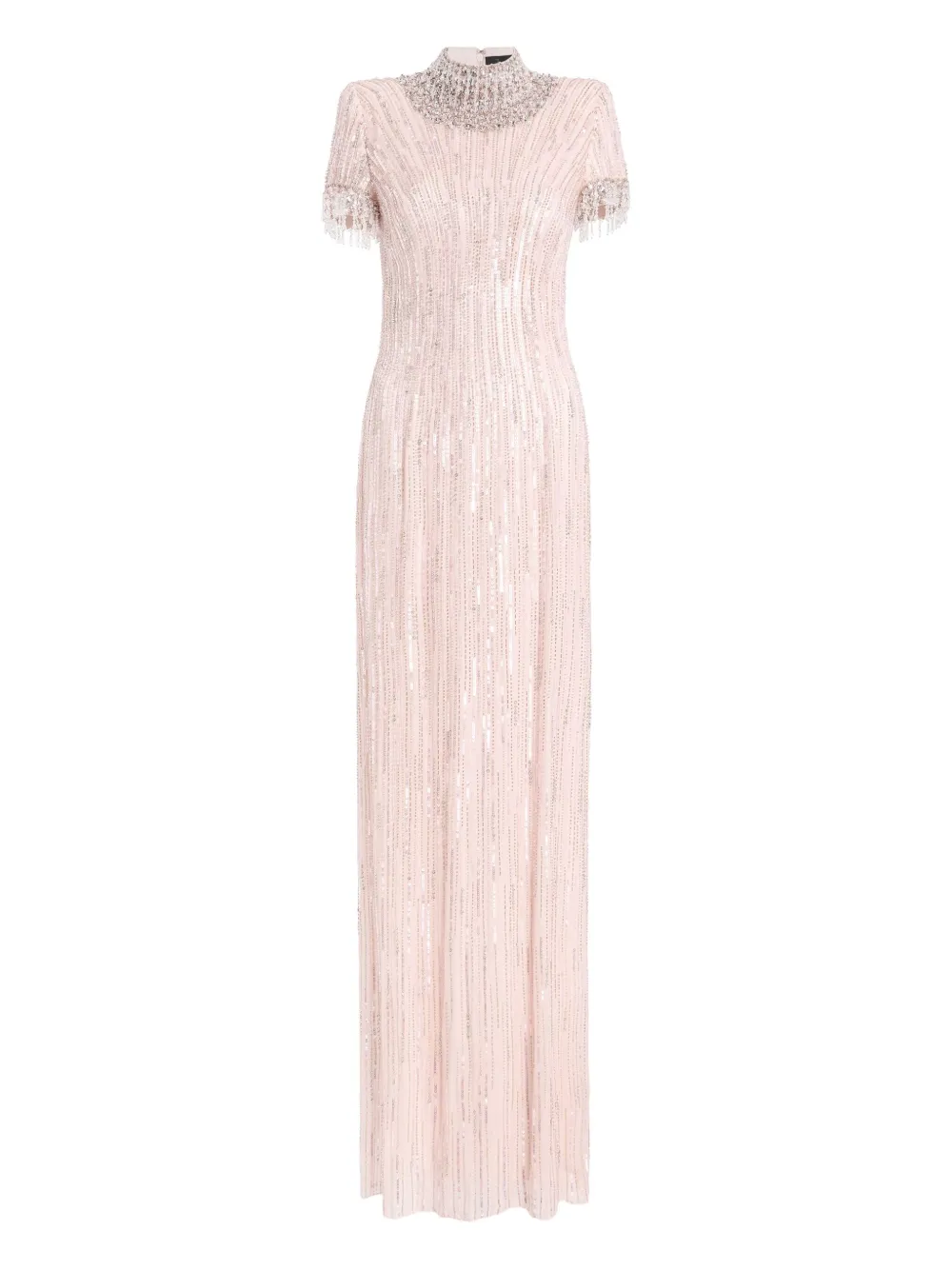 Jenny Packham Madeleine Beaded Maxi Dress In Pink