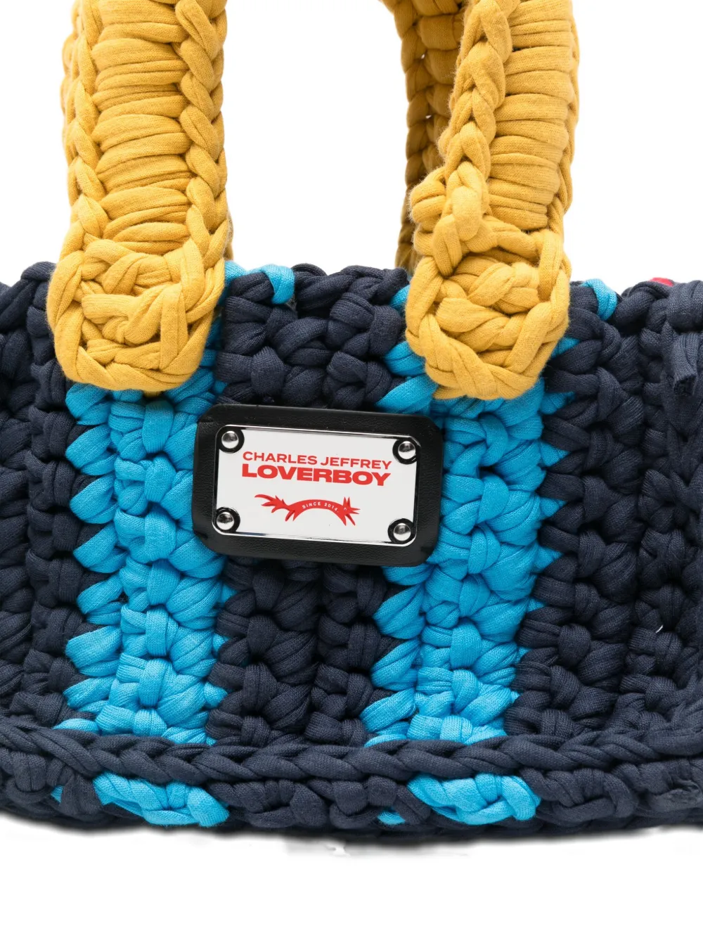 Charles Jeffrey Loverboy Small Cotton Tote Bag In Blue
