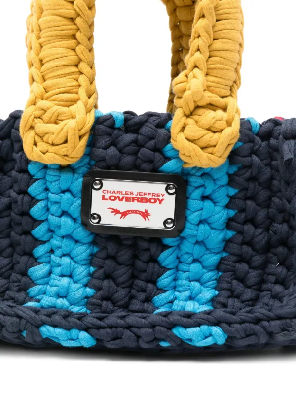 CHARLES JEFFREY LOVERBOY タータンチェック ロープバッグ Charles Jeffrey Loverboy Small Cotton Tote Bag | Blue | FARFETCH