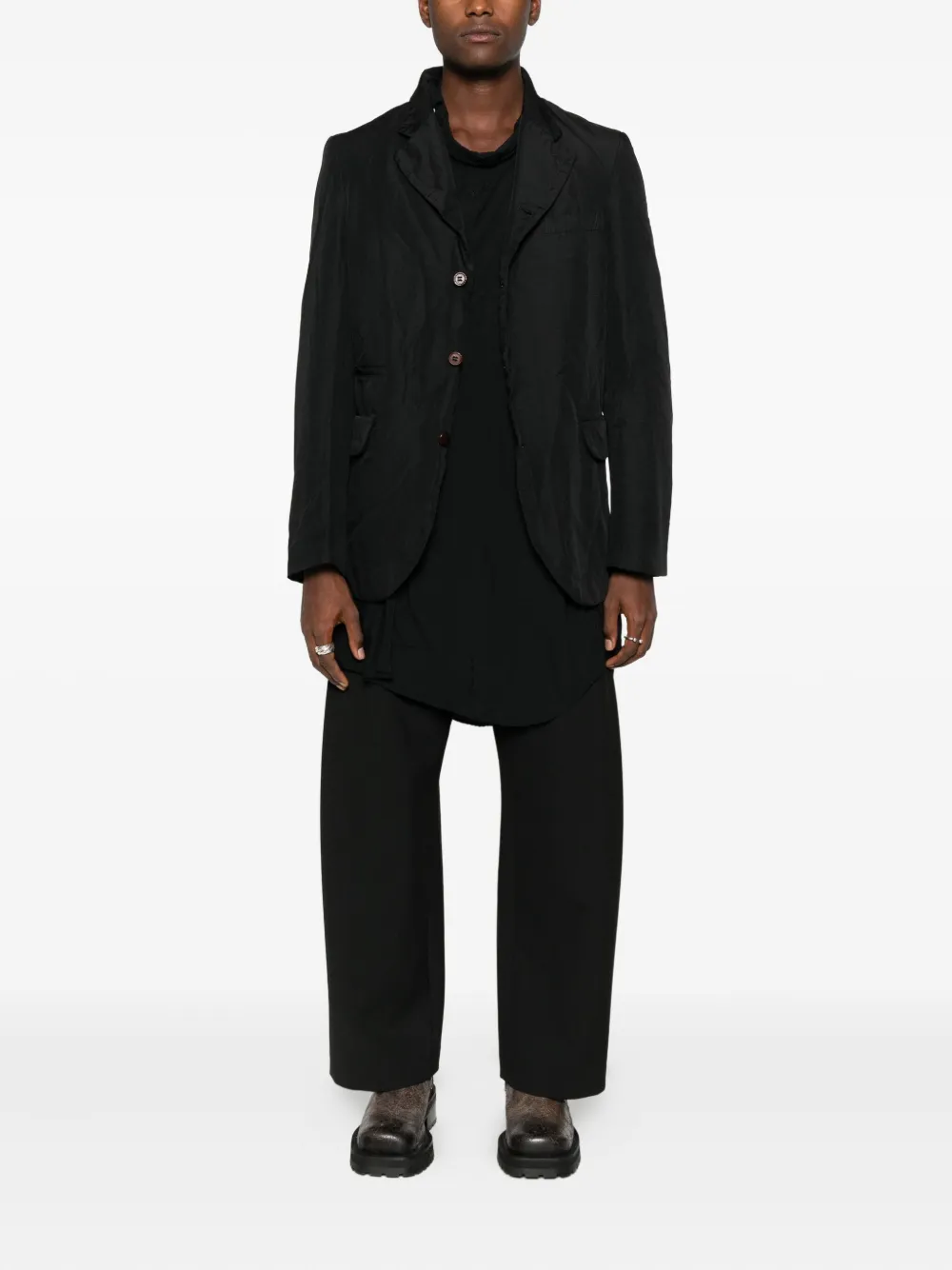 Comme Des Garçons Homme Deux Single-breasted Blazer In Black