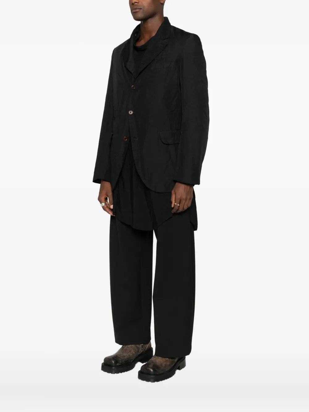 Comme Des Garçons Homme Deux Single-breasted Blazer In Black