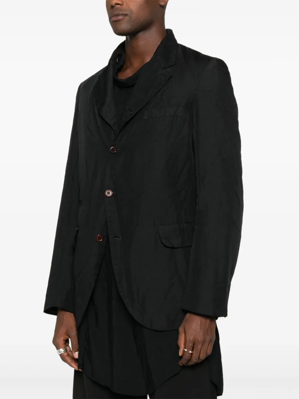 Comme des Garçons Homme Plus Blazer met enkele rij knopen Zwart