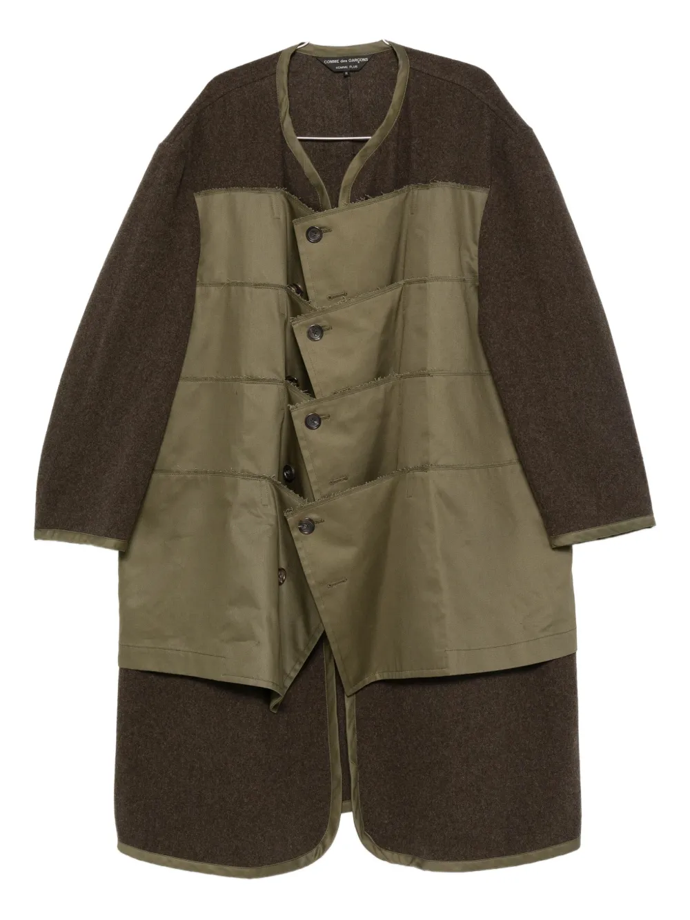 Comme des Garçons Homme Plus button-up padded coat | Green | Image 1