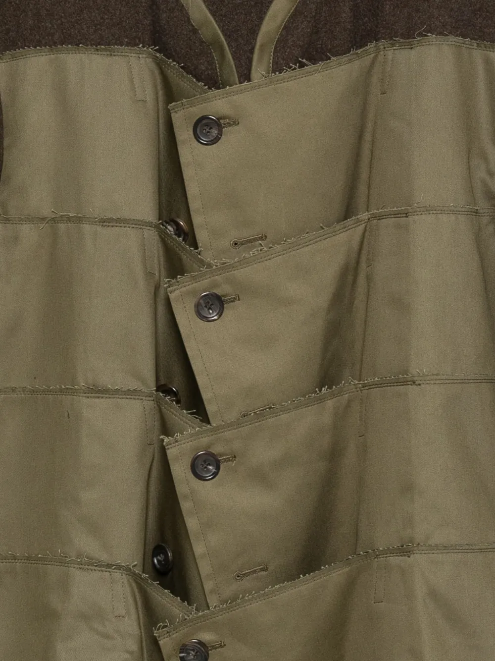 Comme Des Garçons Homme Deux Button-up Padded Coat In Green