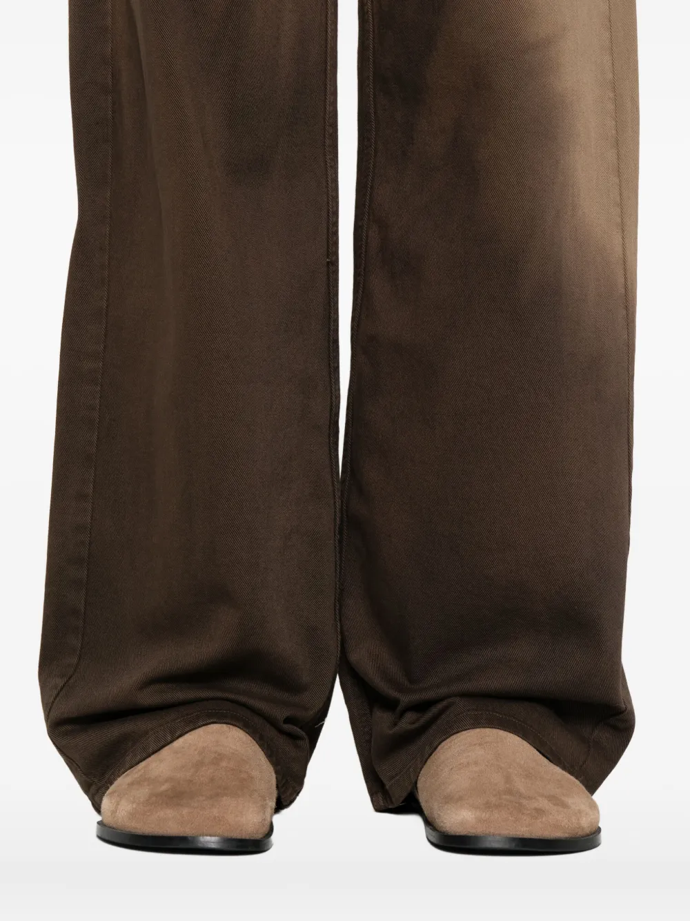 Uma Wang Wide Leg Regular Fit Trousers With Pockets In Brown