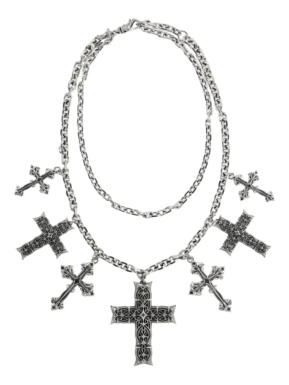 Emanuele Bicocchi Notre-Dame crosses chain necklace | Silver | Image 1