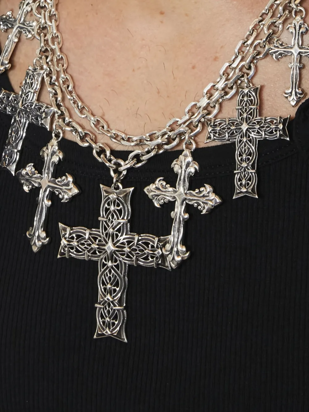 Emanuele Bicocchi Notre-Dame crosses chain necklace | Men | Image 2
