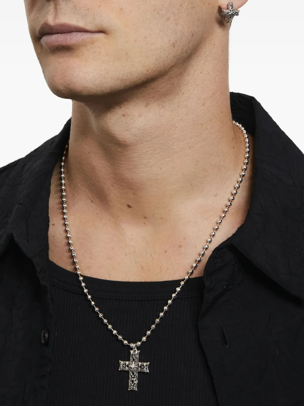Emanuele Bicocchi beaded Notre-Dame cross chain necklace | Men | Image 2