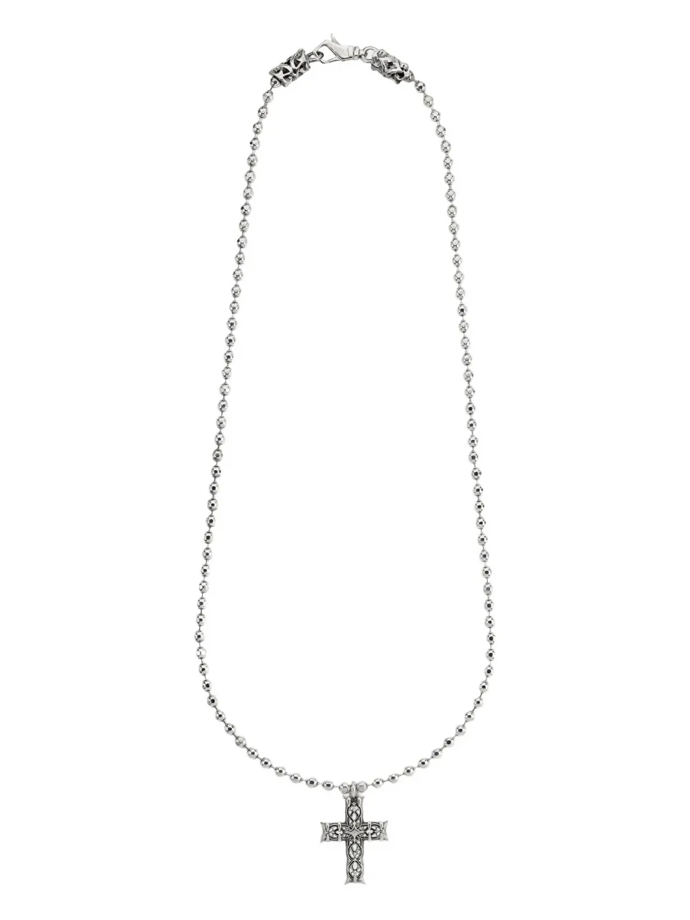 Emanuele Bicocchi beaded Notre-Dame cross chain necklace | Silver | Image 1