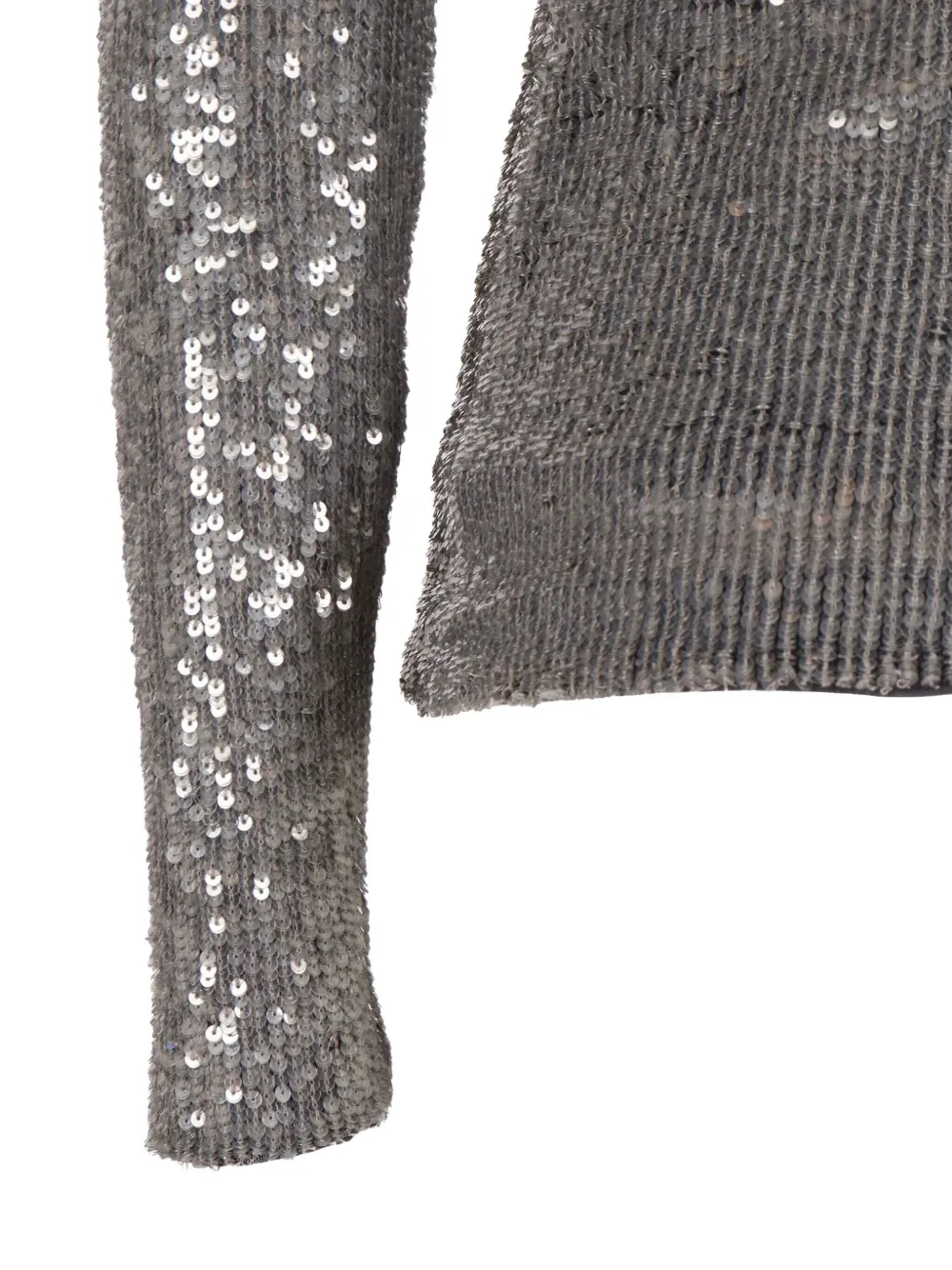 P.a.r.o.s.h Sequin-embellished Parosh Top In Gray