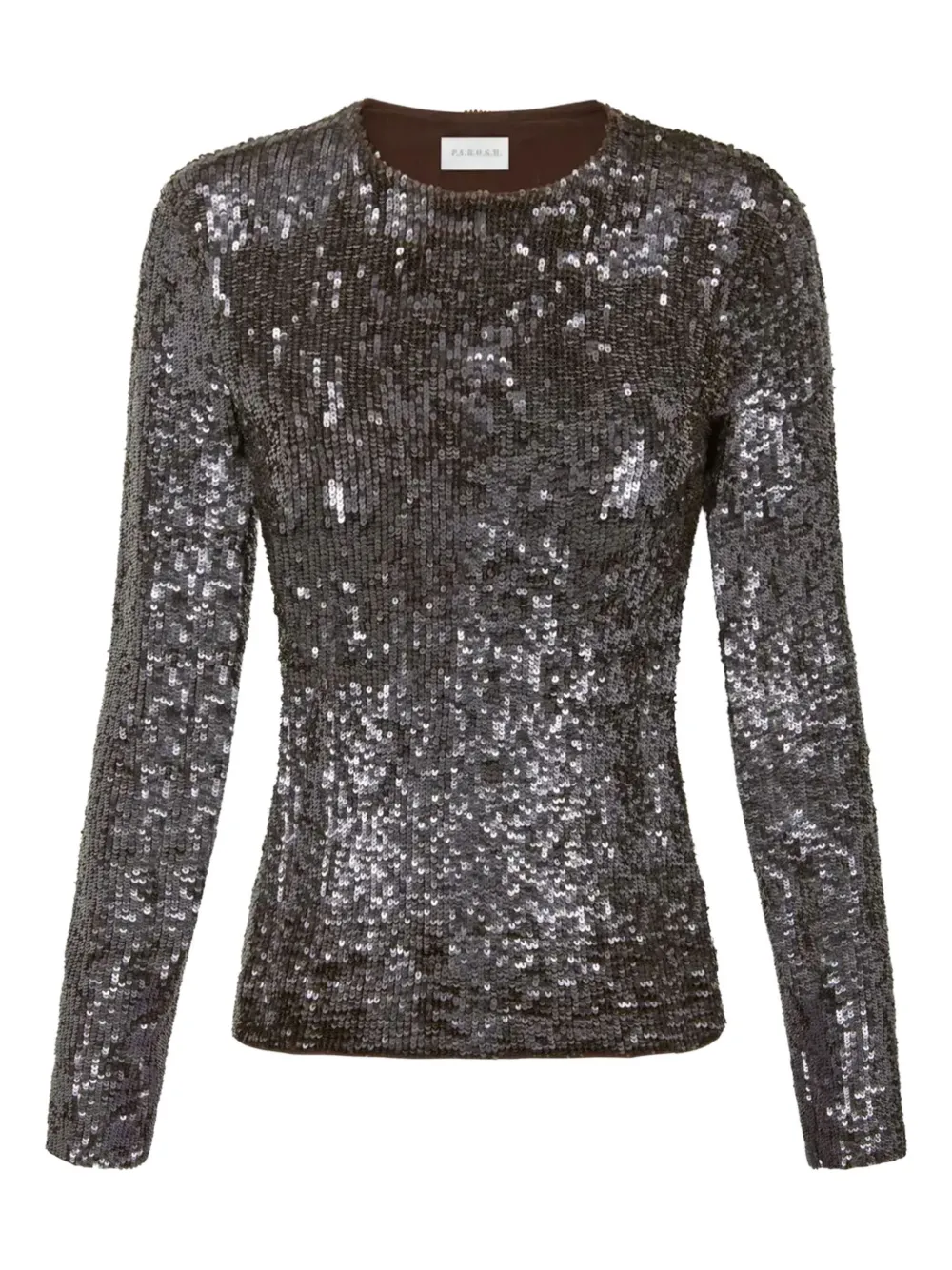 P.A.R.O.S.H. sequin-embellished PAROSH top | Grey | Image 1