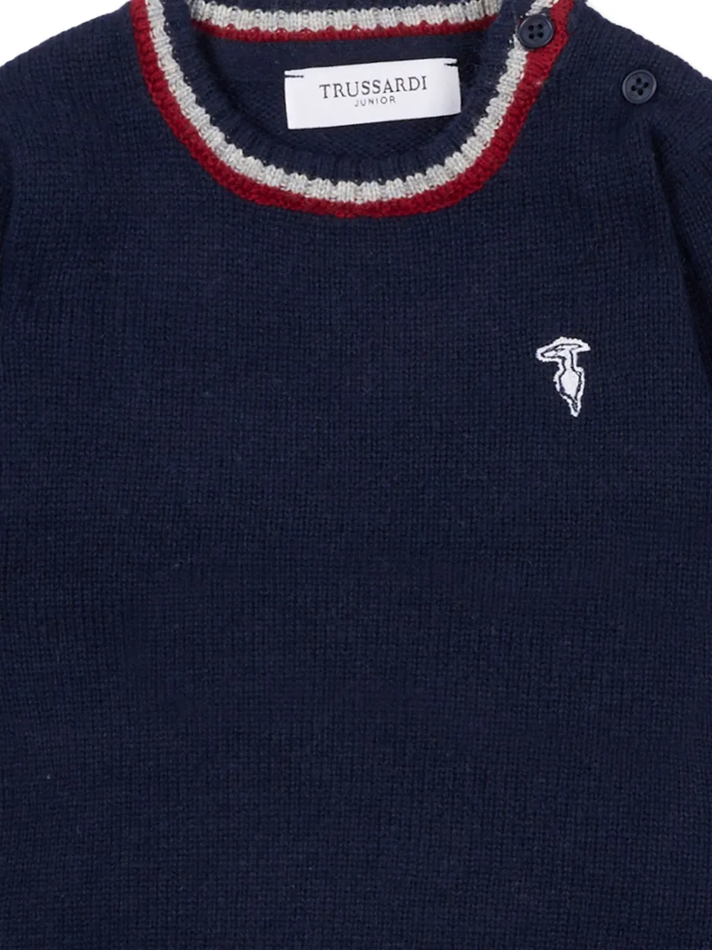 TRUSSARDI JUNIOR Trui met ronde hals en logodetail Blauw