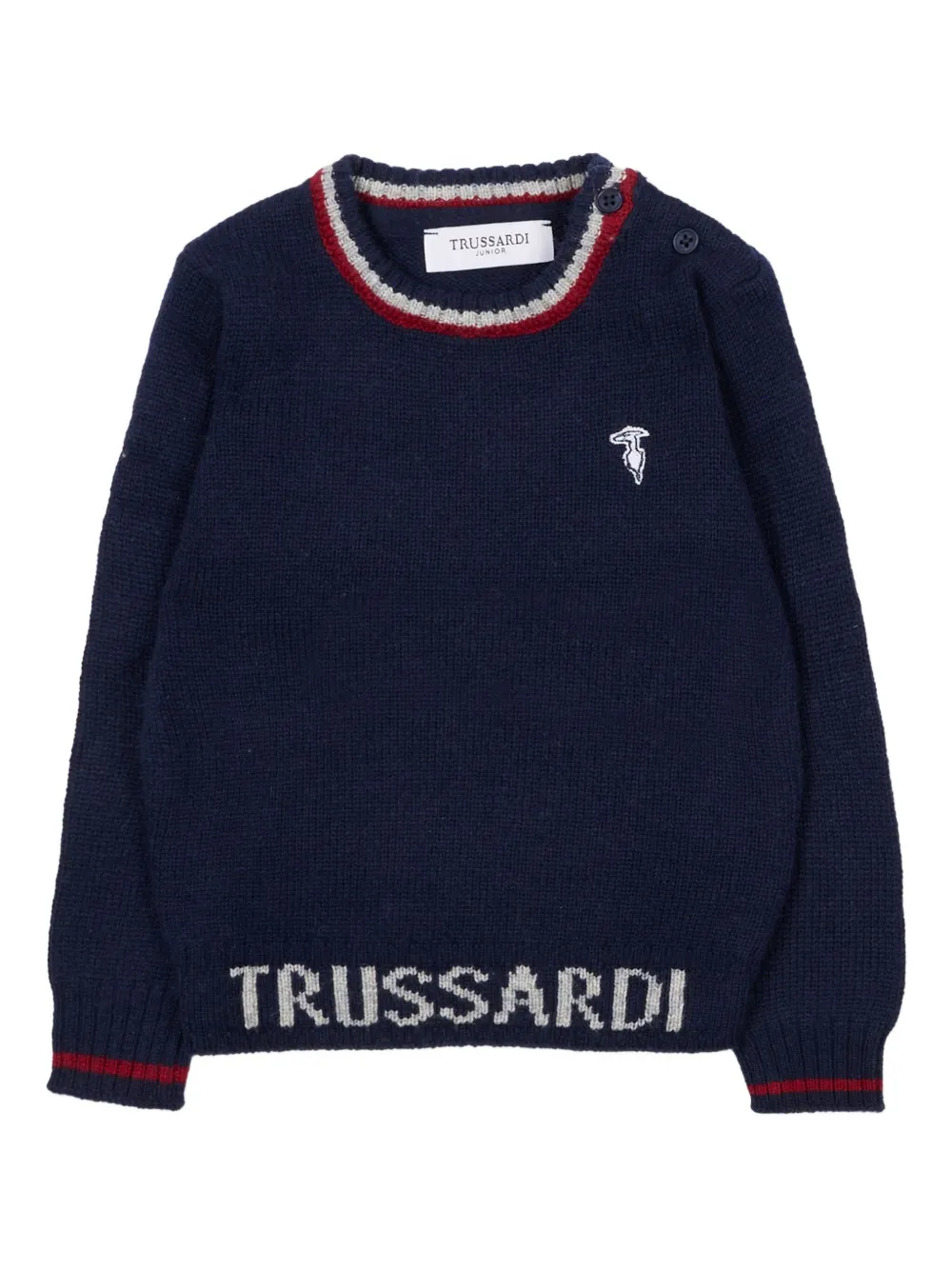 TRUSSARDI JUNIOR logo-detail crew-neck sweater | Blue | Image 1