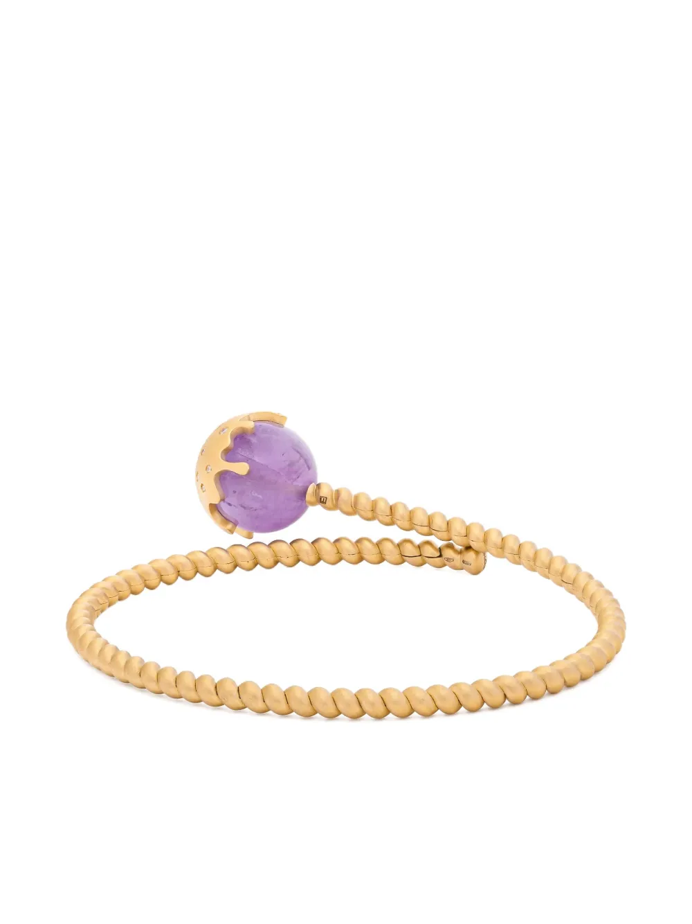 Mimia Leblanc 18k Yellow Gold Melting Lollipop Diamond And Amethyste Bracelet In Gold