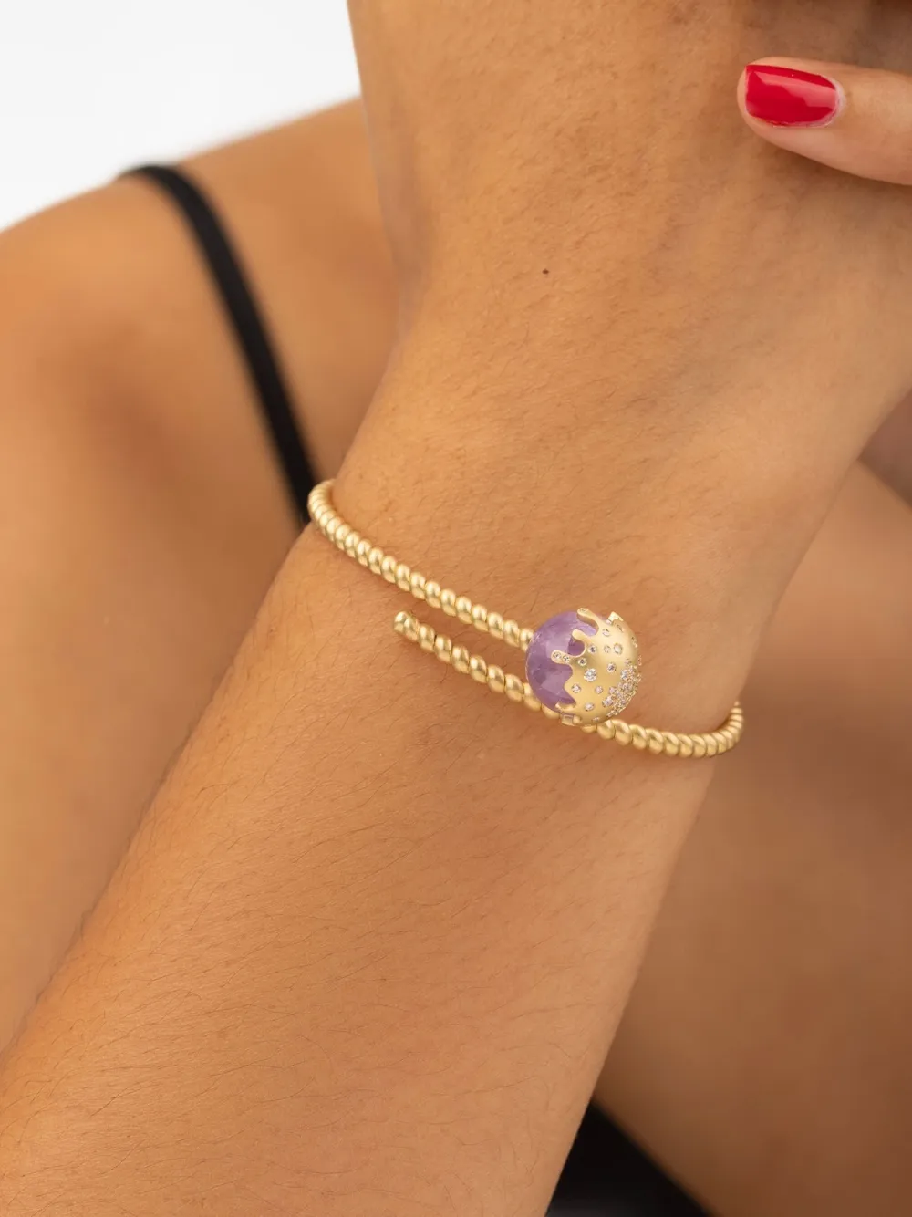 Mimia Leblanc 18K黄金 Melting Lollipop 钻石紫晶手链 | Image 2
