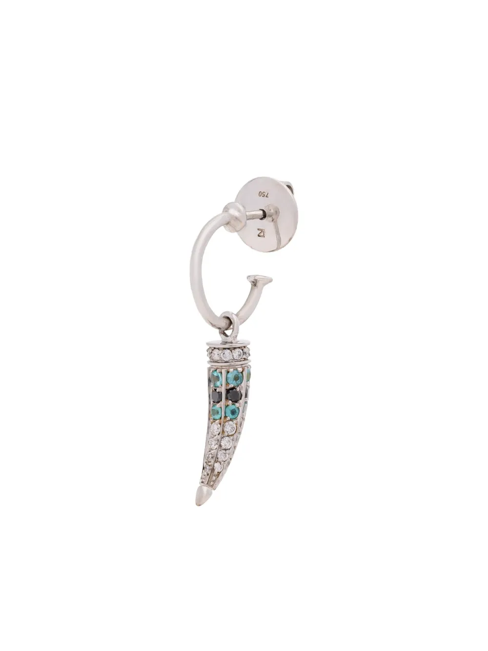 ARA VARTANIAN 18K white gold  Horn diamonds and tourmaline earring | Silver | Image 1