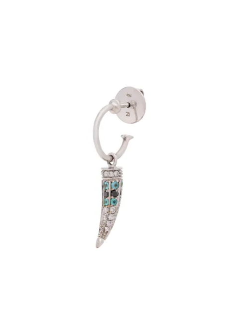 ARA VARTANIAN 18K white gold  Horn diamonds and tourmaline earring